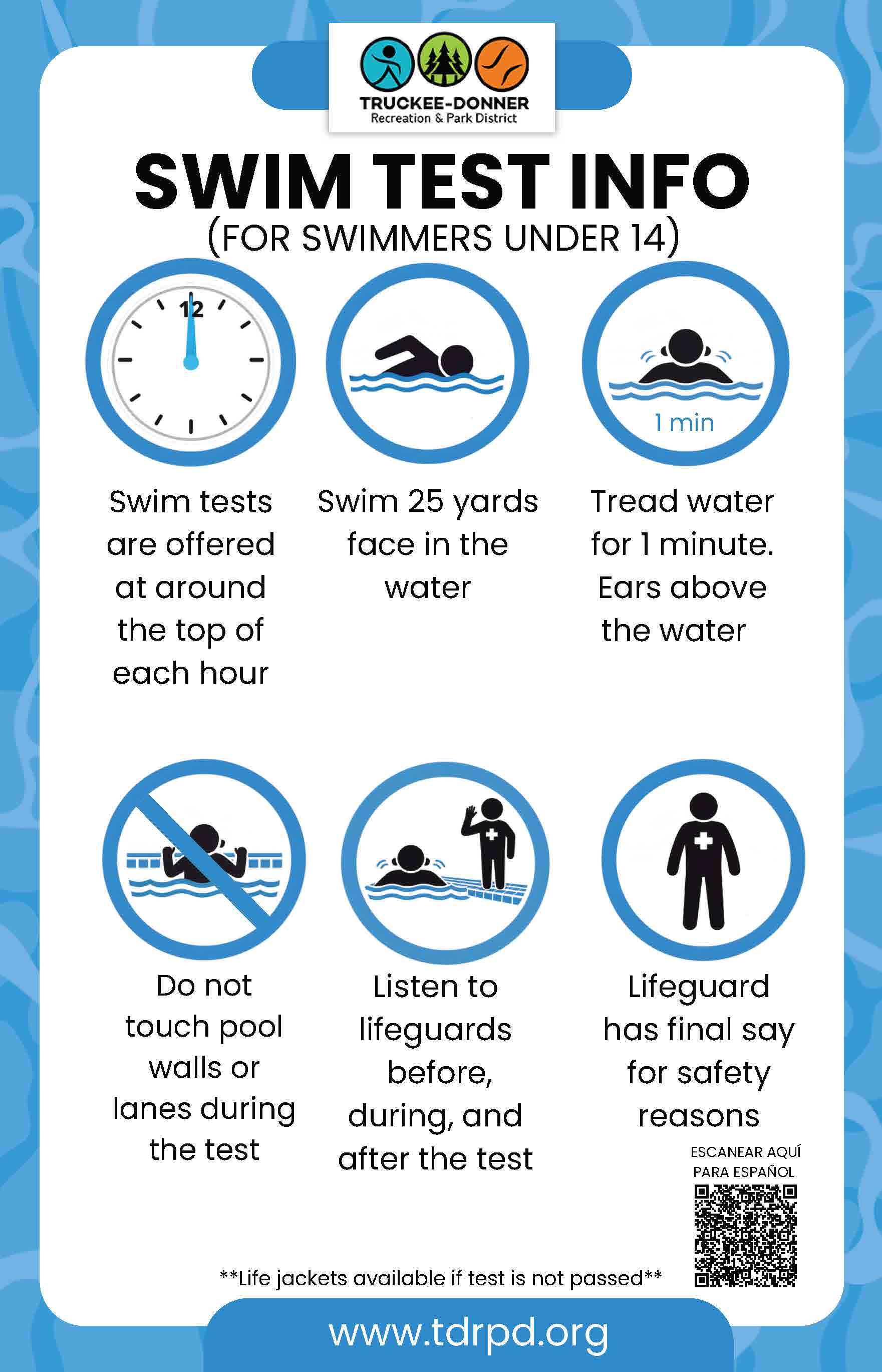Swim Test Info Graphic